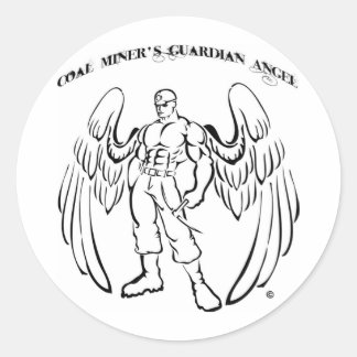 Coal Miner's Guardian Angel Classic Round Sticker