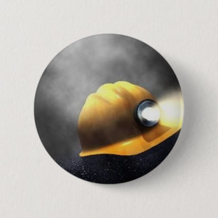 coal miners hat 6 cm round badge