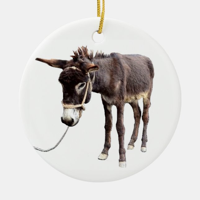 Coal Miner's Mule Ceramic Tree Decoration (Front)
