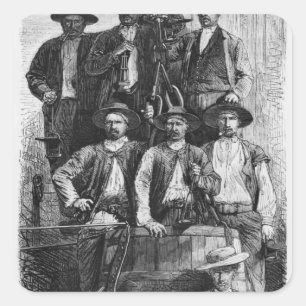 Coal Miners of Le Creusot during the Second Square Sticker