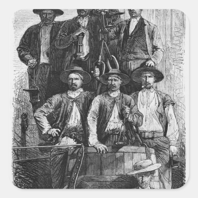 Coal Miners of Le Creusot during the Second Square Sticker (Front)