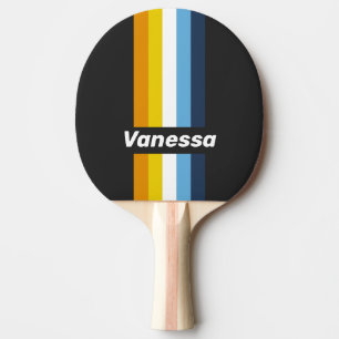 Coal Nightfall Pin Striped with Name Ping Pong Paddle