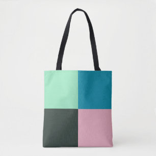 Coal Pink Teal Green Blue Aqua Turquoise Tote Bag