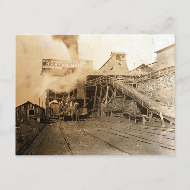 Coal tipple at Gaston mine Postcard (Front)