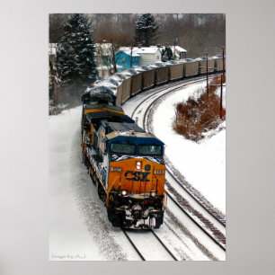 Coal Train in Winter Poster