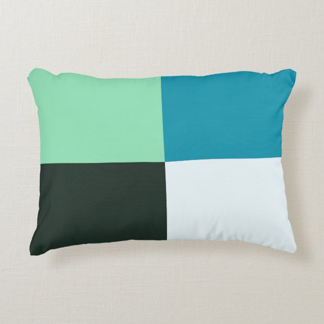 Coal White Teal Green Blue Aqua Turquoise Decorative Cushion (Front)