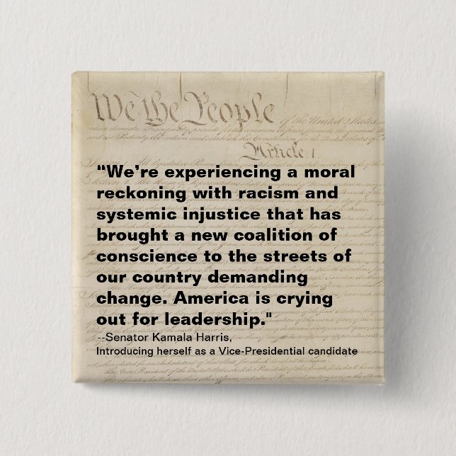 Coalition of Conscience We the People Kamala 15 Cm Square Badge (Front)