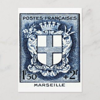 Coar of Arms, Marseille France Postcard