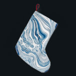 coast beach nautical waves watercolor blue swirls small christmas stocking<br><div class="desc">coast beach nautical waves watercolor blue swirls home accessories.</div>