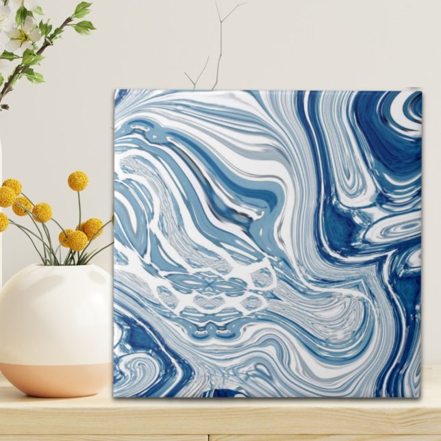 coast beach nautical waves watercolor blue swirls tile (coast beach nautical waves watercolor blue swirls ceramic tile)