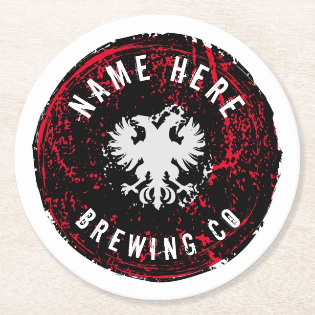 Coast Beer Label Template Design Round Paper Coaster (Front)