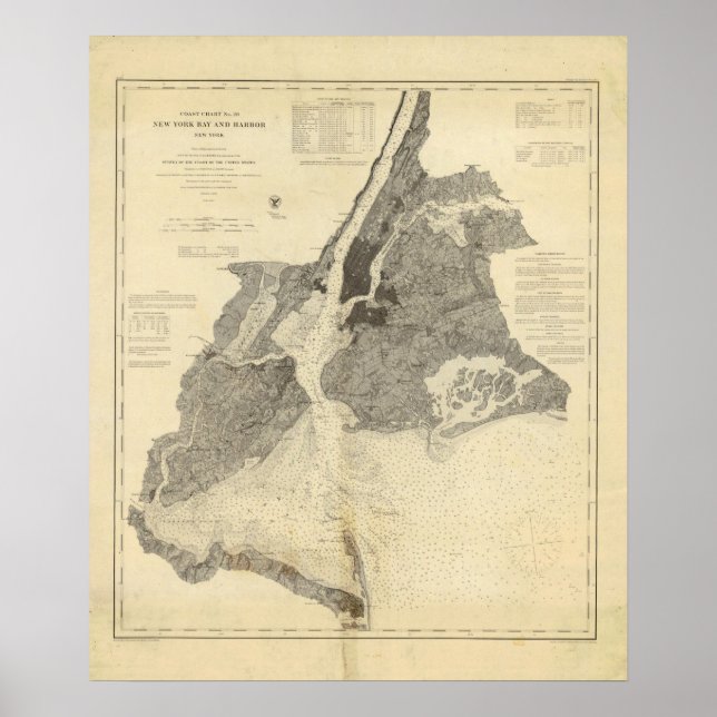 Coast Chart No 20 New York Bay And Harbour (Front)