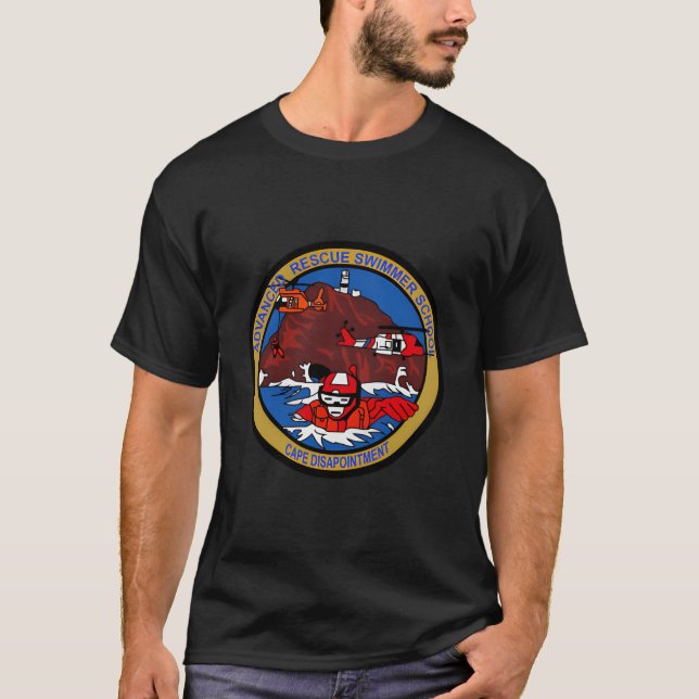 Coast Guard Advanced Rescue Swimmer School Badge T-Shirt (Front)