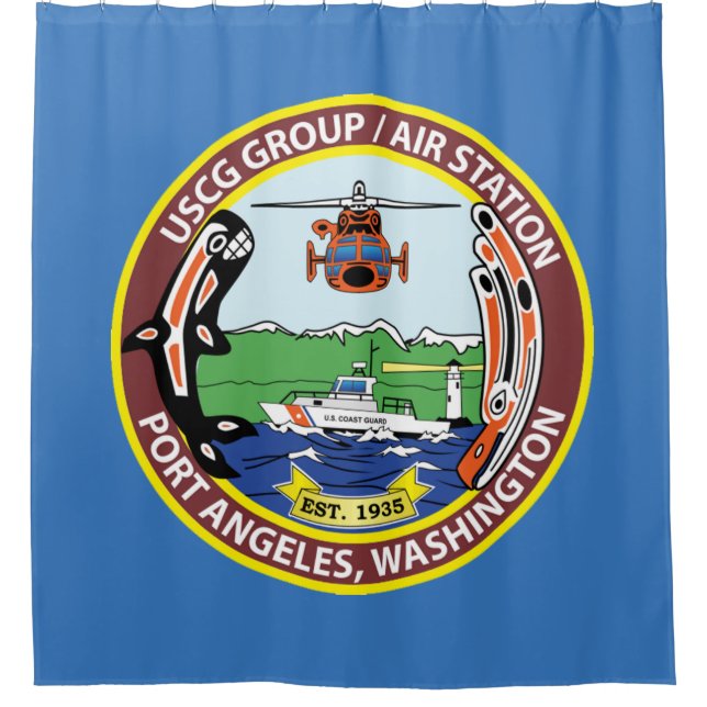 Coast Guard Air Station Port Angeles Shower Curtain (Front)