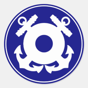 Coast Guard Anchor Classic Round Sticker