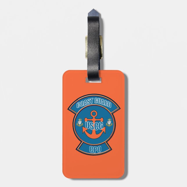 Coast Guard Anchor CPO Luggage Tag (Back Vertical)