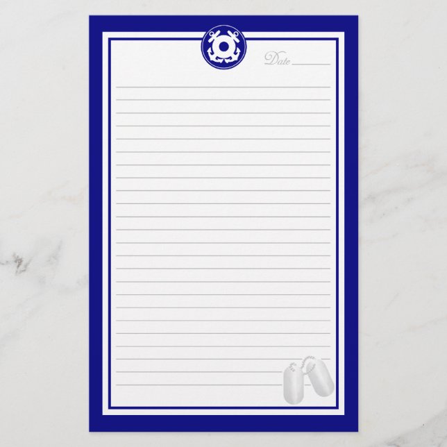 Coast Guard Anchor Stationery (Front)