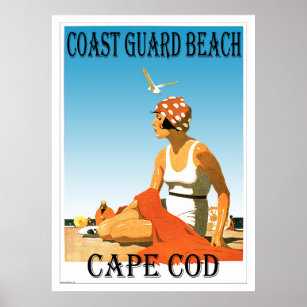 Coast Guard Beach Cape Cod Retro Poster
