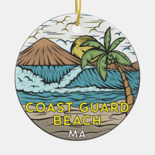Coast Guard Beach Massachusetts Vintage Ceramic Tree Decoration