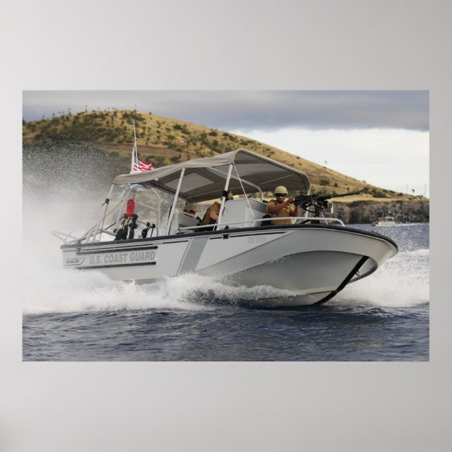 Coast Guard Boat on Patrol Poster (Front)