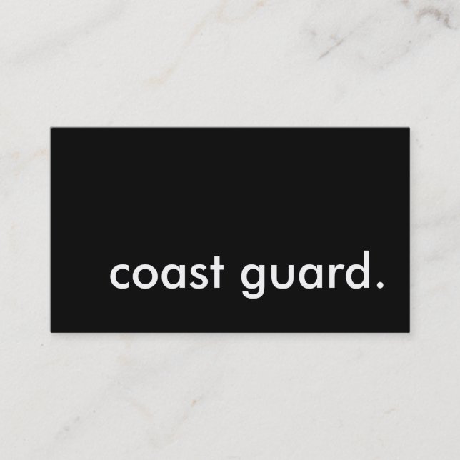 coast guard. business card (Front)
