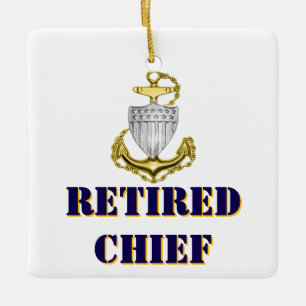 Coast Guard Chief Retired Ceramic Ornament