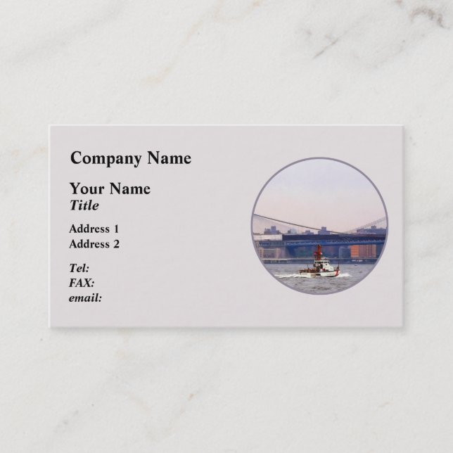Coast Guard Cutter Near Brooklyn Bridge Business Card (Front)