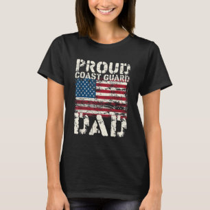 Coast Guard Dad USCG Distressed US American Flag G T-Shirt