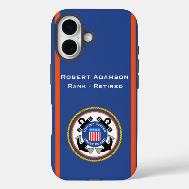 Coast Guard Emblem and colours personalise Case-Mate iPhone Case (Back)