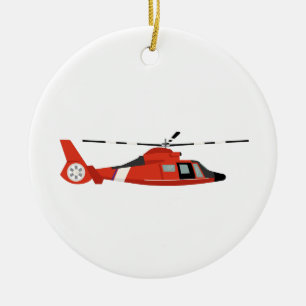 Coast Guard Helicopter Ceramic Tree Decoration
