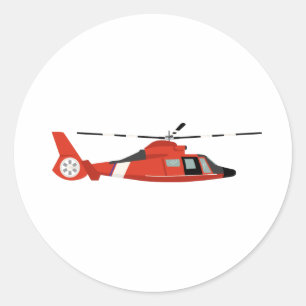 Coast Guard Helicopter Classic Round Sticker