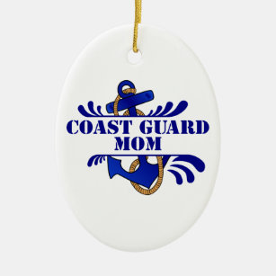 Coast Guard Mum, Anchors Away! Ceramic Tree Decoration