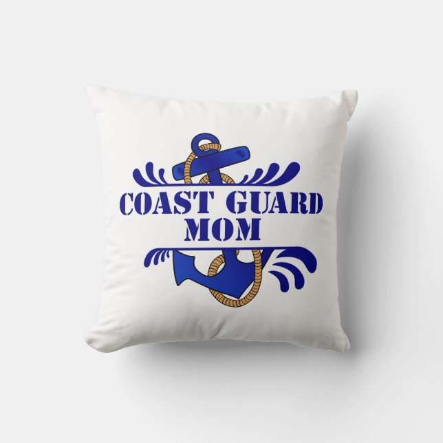 Coast Guard Mum, Anchors Away! Cushion (Front)