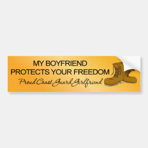 (Coast Guard) My Boyfriend Protects Your Freedom Bumper Sticker