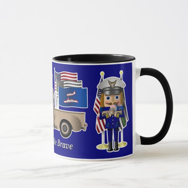 Coast Guard Nutcracker with Little Military Truck Mug (Right)