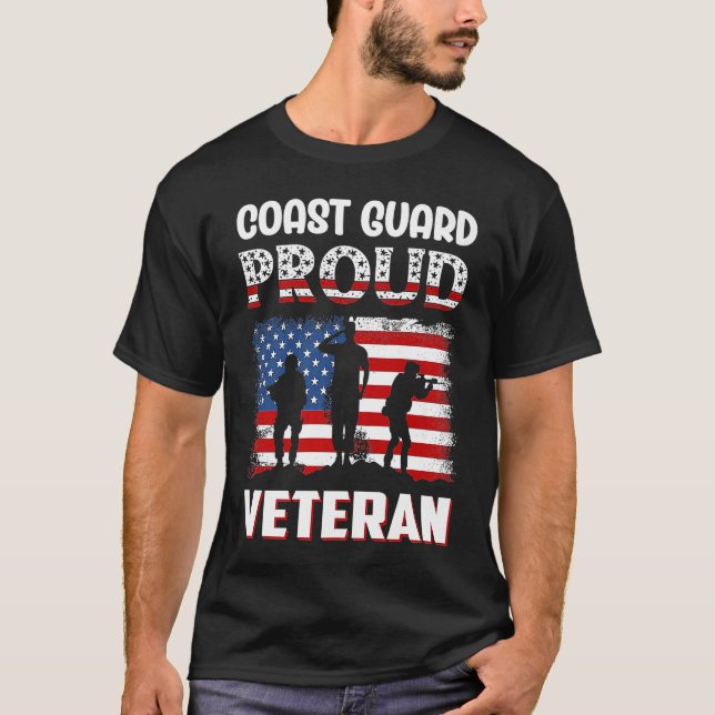 Coast Guard Proud Veteran T-Shirt (Front)