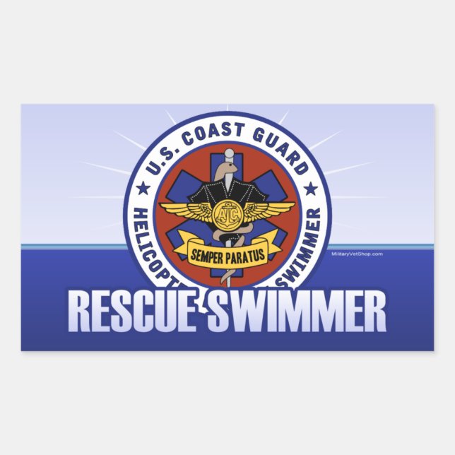Coast Guard Rescue Swimmer Rectangular Sticker (Front)