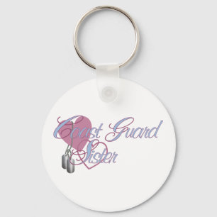 Coast Guard Sister Hearts N Dog Tags Key Ring