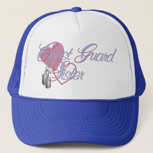 Coast Guard Sister Hearts N Dog Tags Trucker Hat