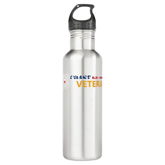 Coast Guard Veteran 710 Ml Water Bottle (Front)