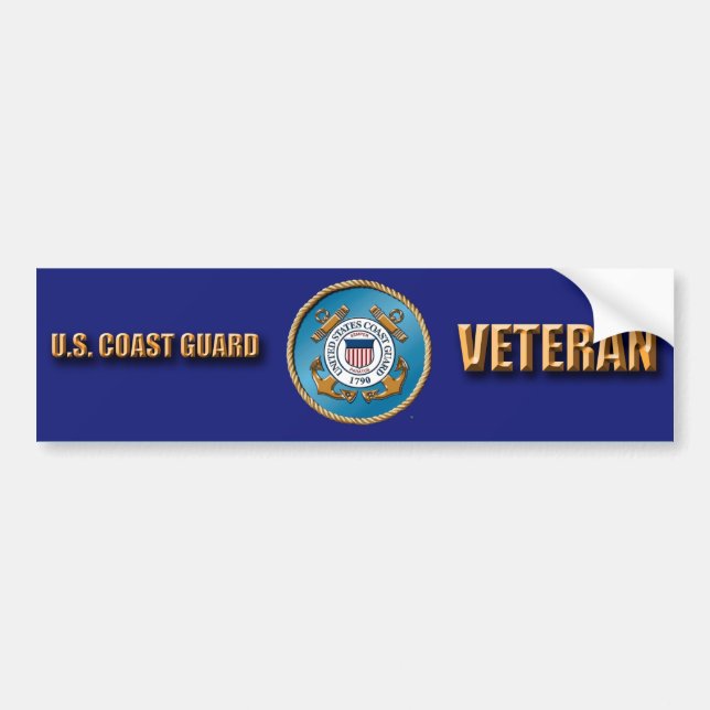 COAST GUARD VETERAN BUMPER STICKER (Front)