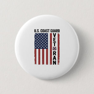 Coast Guard Veteran Flag Vintage Vector Design_1 6 Cm Round Badge