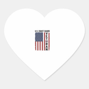 Coast Guard Veteran Flag Vintage Vector Design_1 Heart Sticker