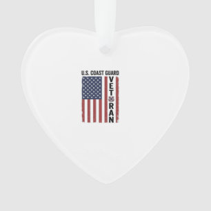 Coast Guard Veteran Flag Vintage Vector Design_1 Ornament