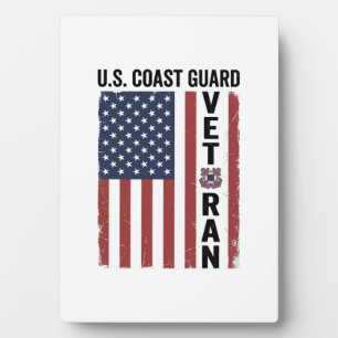 Coast Guard Veteran Flag Vintage Vector Design_1 Plaque