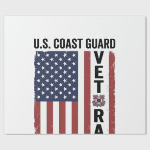 Coast Guard Veteran Flag Vintage Vector Design_1 Wrapping Paper