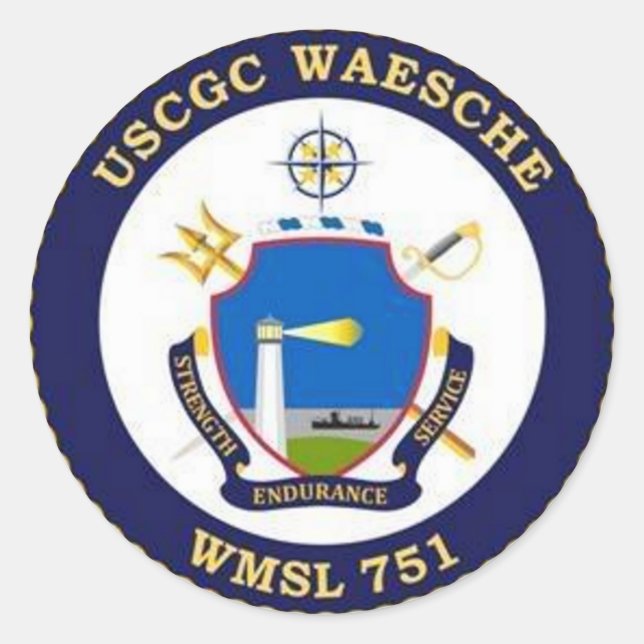 Coast Guard Waesche WMSL-751 Sticker (Front)