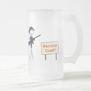 Coast Guard "Warning: Coast!" Frosted Mug (Female)