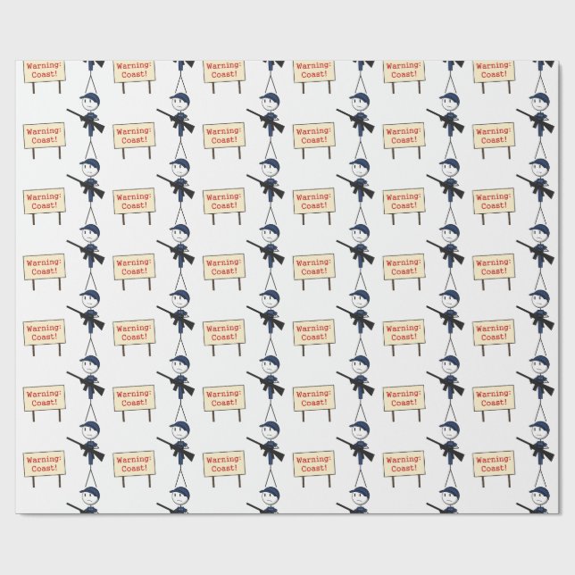 Coast Guard "Warning: Coast!" Wrapping Paper (Flat)