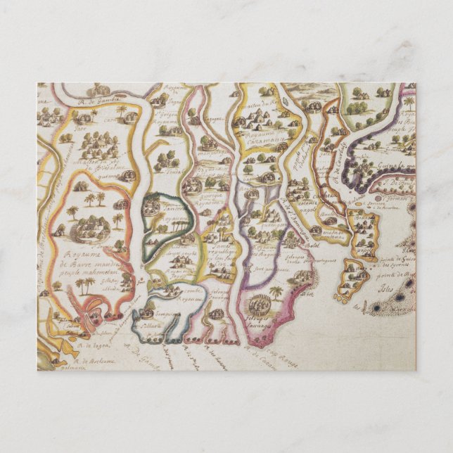 Coast of Africa and the River Gambia | 1622 Postcard (Front)